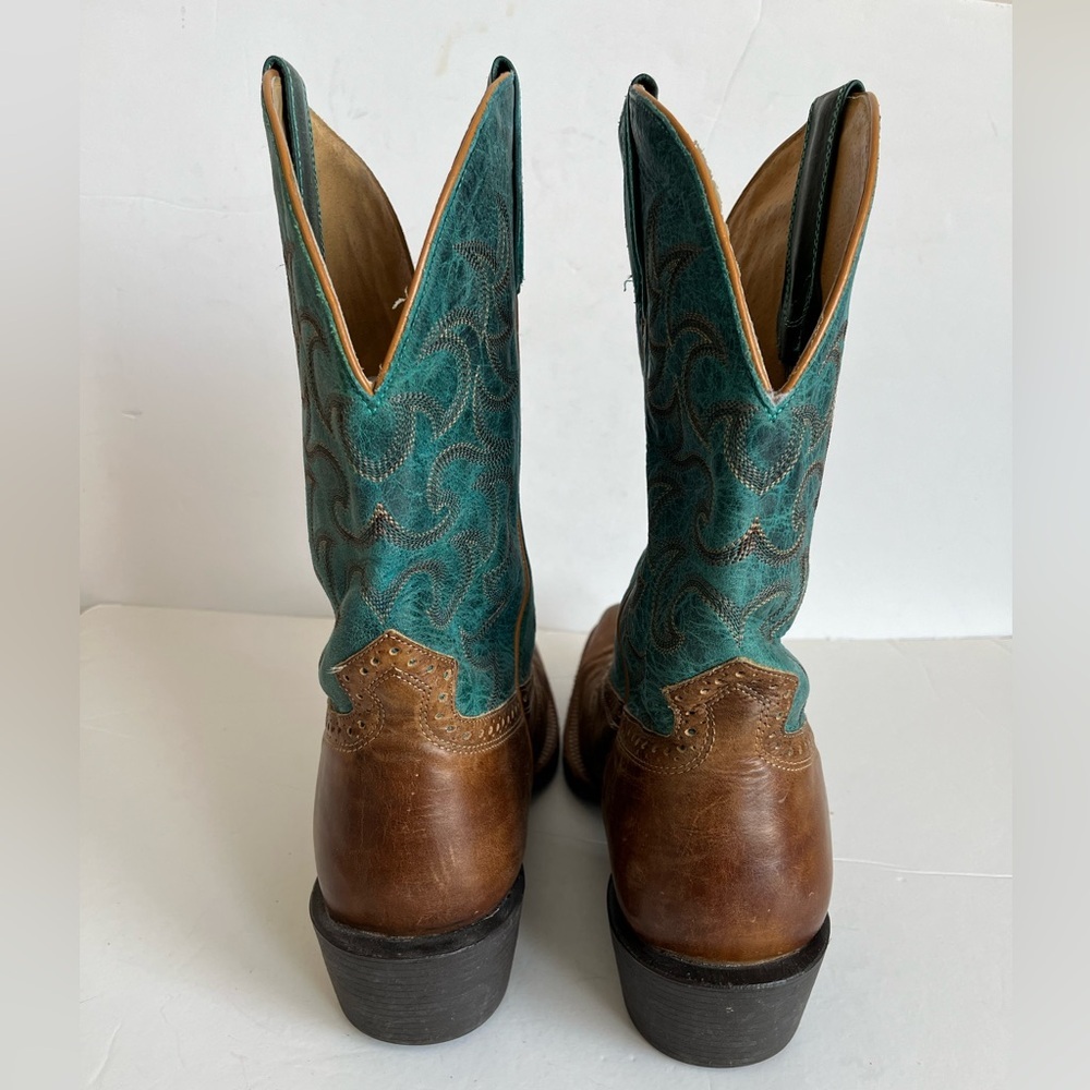 CODY JAMES MEN'S BROWN Teal SQUARE TOE WESTERN Cowboy BOOTS size 12D - Picture 4 of 10